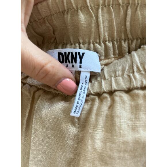 DKNY Pure Linen Drawstring Cargo Pants | Womens XL, sandalwood NEW! - Picture 7 of 12